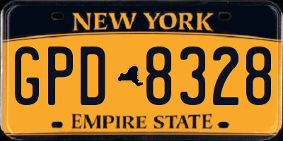 NY license plate GPD8328