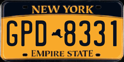 NY license plate GPD8331