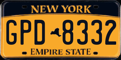 NY license plate GPD8332