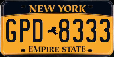 NY license plate GPD8333