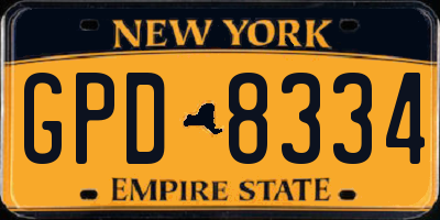 NY license plate GPD8334