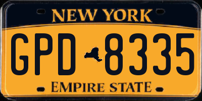 NY license plate GPD8335