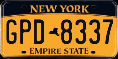 NY license plate GPD8337