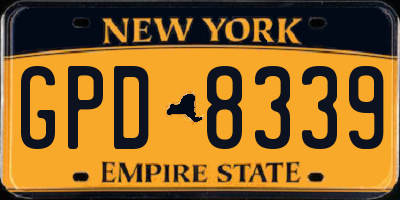 NY license plate GPD8339