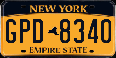 NY license plate GPD8340