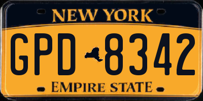 NY license plate GPD8342