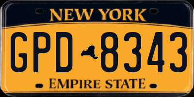 NY license plate GPD8343