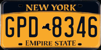 NY license plate GPD8346