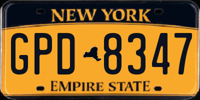 NY license plate GPD8347