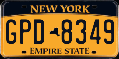NY license plate GPD8349