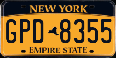 NY license plate GPD8355
