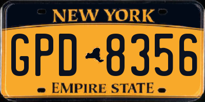 NY license plate GPD8356