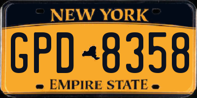 NY license plate GPD8358