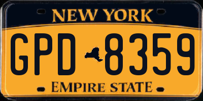 NY license plate GPD8359