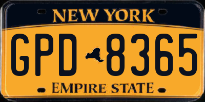 NY license plate GPD8365