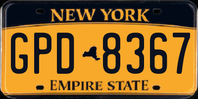 NY license plate GPD8367