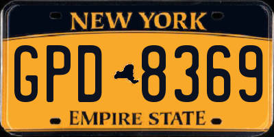 NY license plate GPD8369
