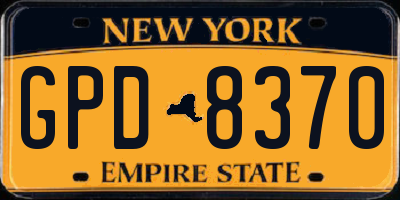 NY license plate GPD8370