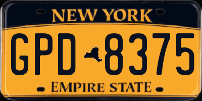 NY license plate GPD8375