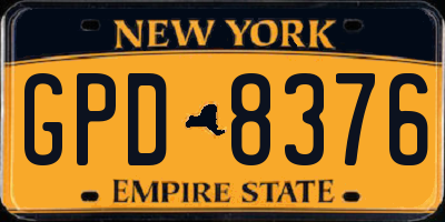 NY license plate GPD8376