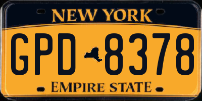 NY license plate GPD8378