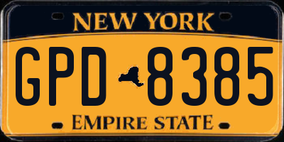 NY license plate GPD8385