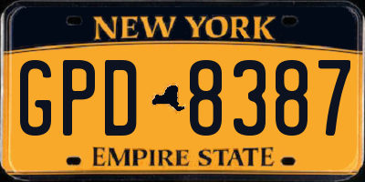 NY license plate GPD8387
