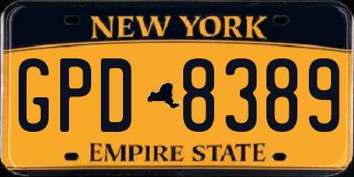 NY license plate GPD8389