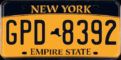 NY license plate GPD8392