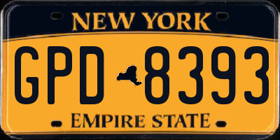 NY license plate GPD8393