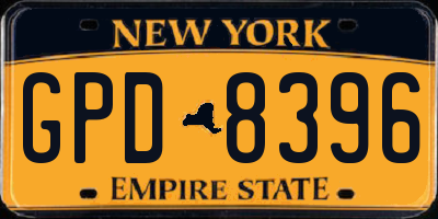 NY license plate GPD8396