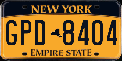 NY license plate GPD8404