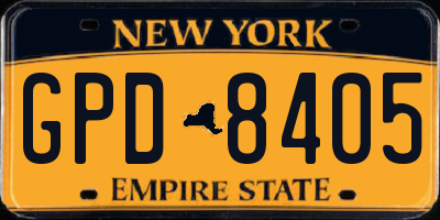 NY license plate GPD8405