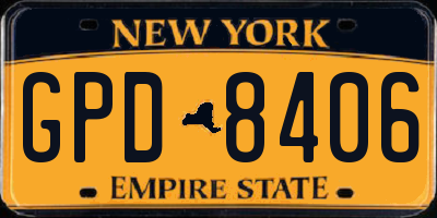 NY license plate GPD8406