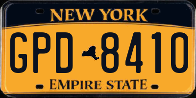 NY license plate GPD8410