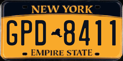 NY license plate GPD8411