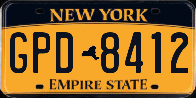 NY license plate GPD8412