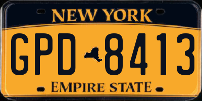 NY license plate GPD8413