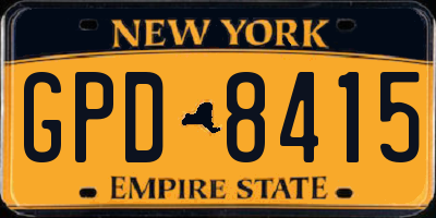 NY license plate GPD8415