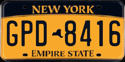 NY license plate GPD8416