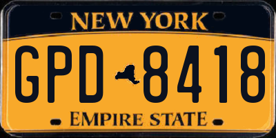 NY license plate GPD8418