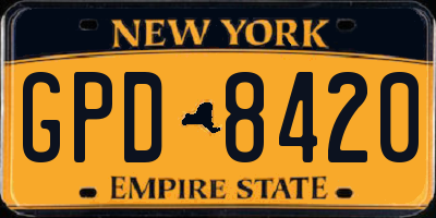 NY license plate GPD8420