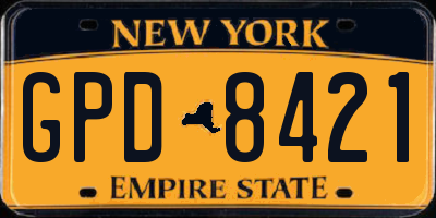 NY license plate GPD8421