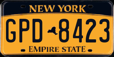 NY license plate GPD8423
