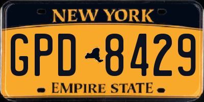 NY license plate GPD8429