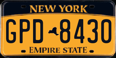 NY license plate GPD8430