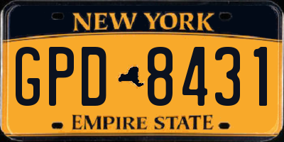 NY license plate GPD8431