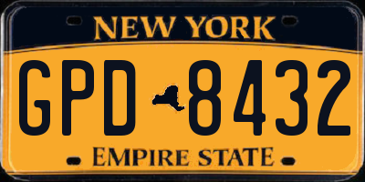 NY license plate GPD8432