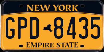 NY license plate GPD8435