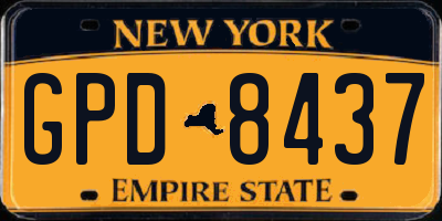 NY license plate GPD8437